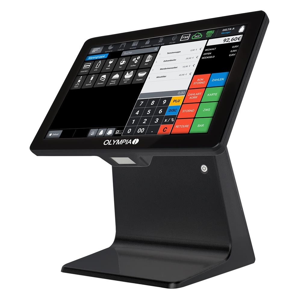 Olympia Registrierkasse TS10 Registrierkasse mit Scanner, 100.000 PLUs, 5.000 Tische, Bonlogo, LAN, USB-TSE