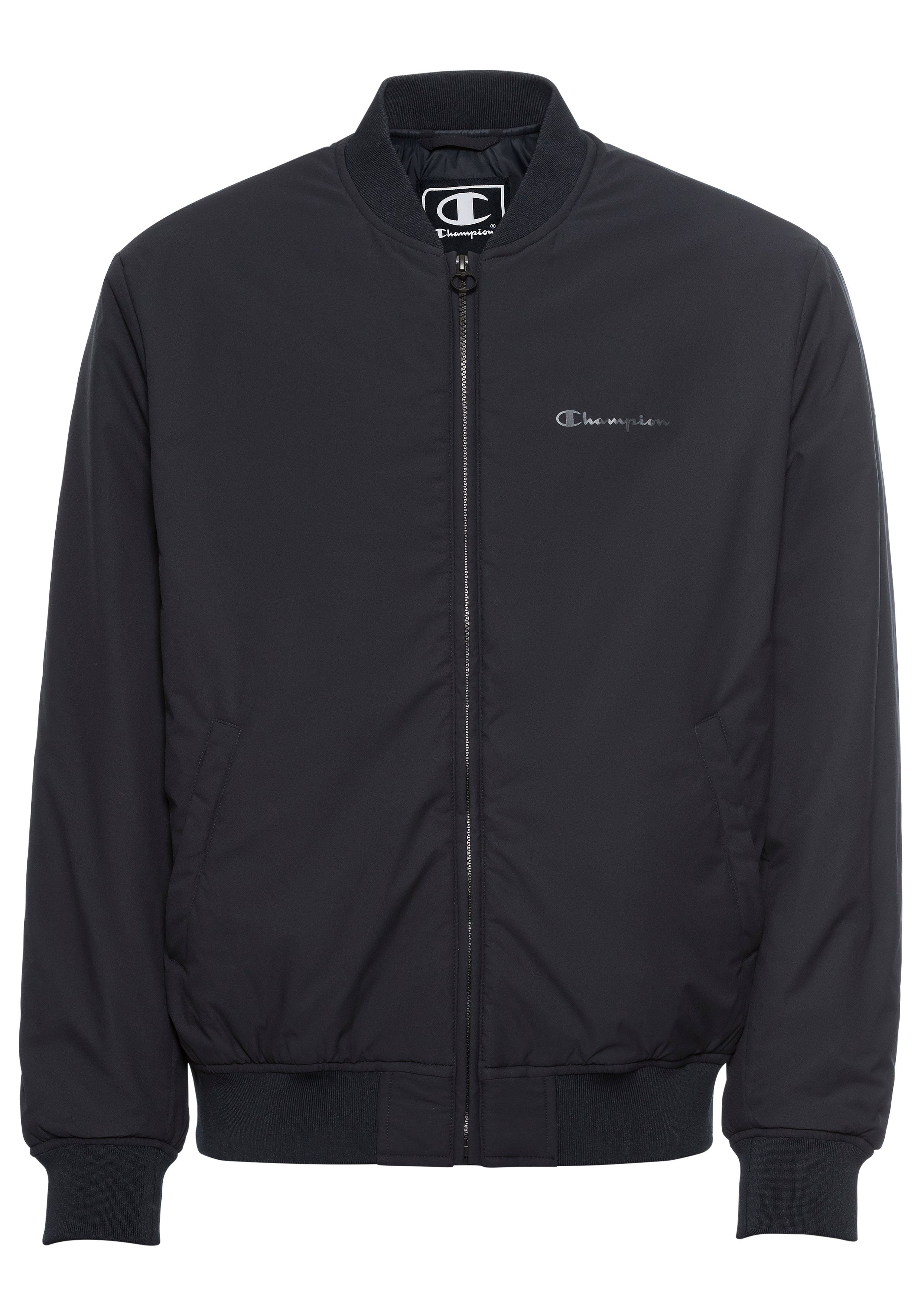 Black champion bomber jacket sale