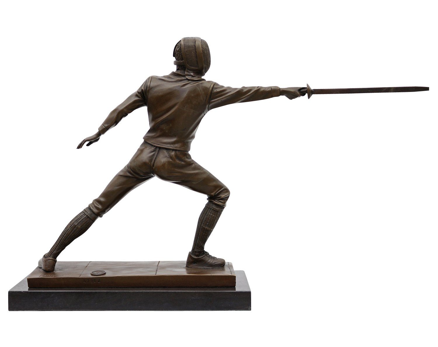 Figur Antik-Stil Bronzeskulptur 44cm Fechter Statue Aubaho Bronze Skulptur Sport im