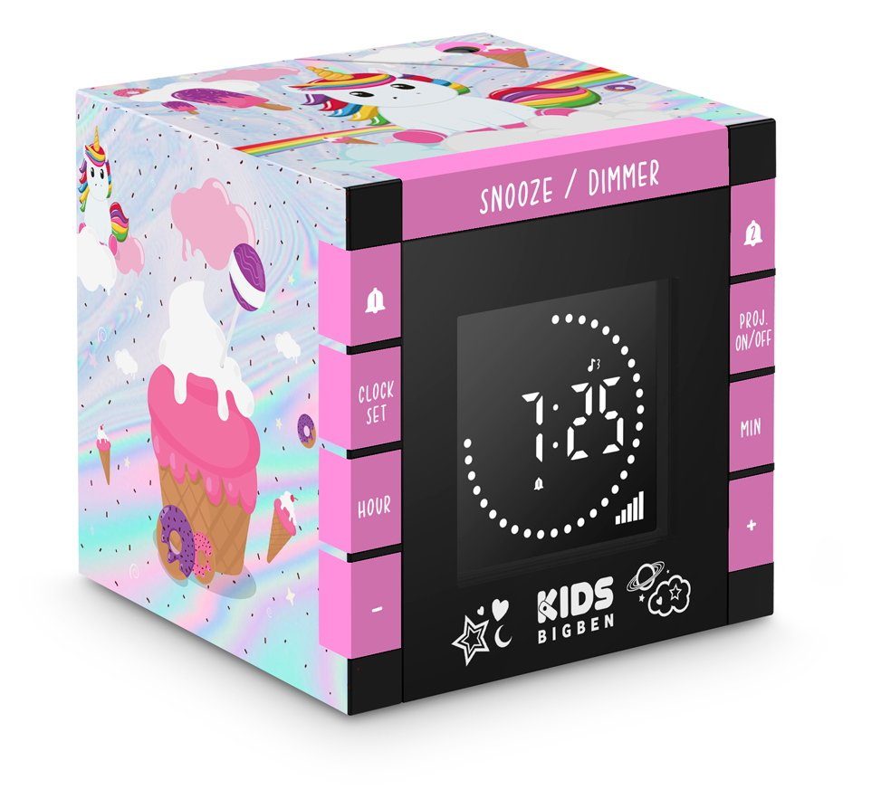 BigBen Einhorn Projektor Wecker Unicorn Radio dimmbare FM Kids Wecker mit RR70