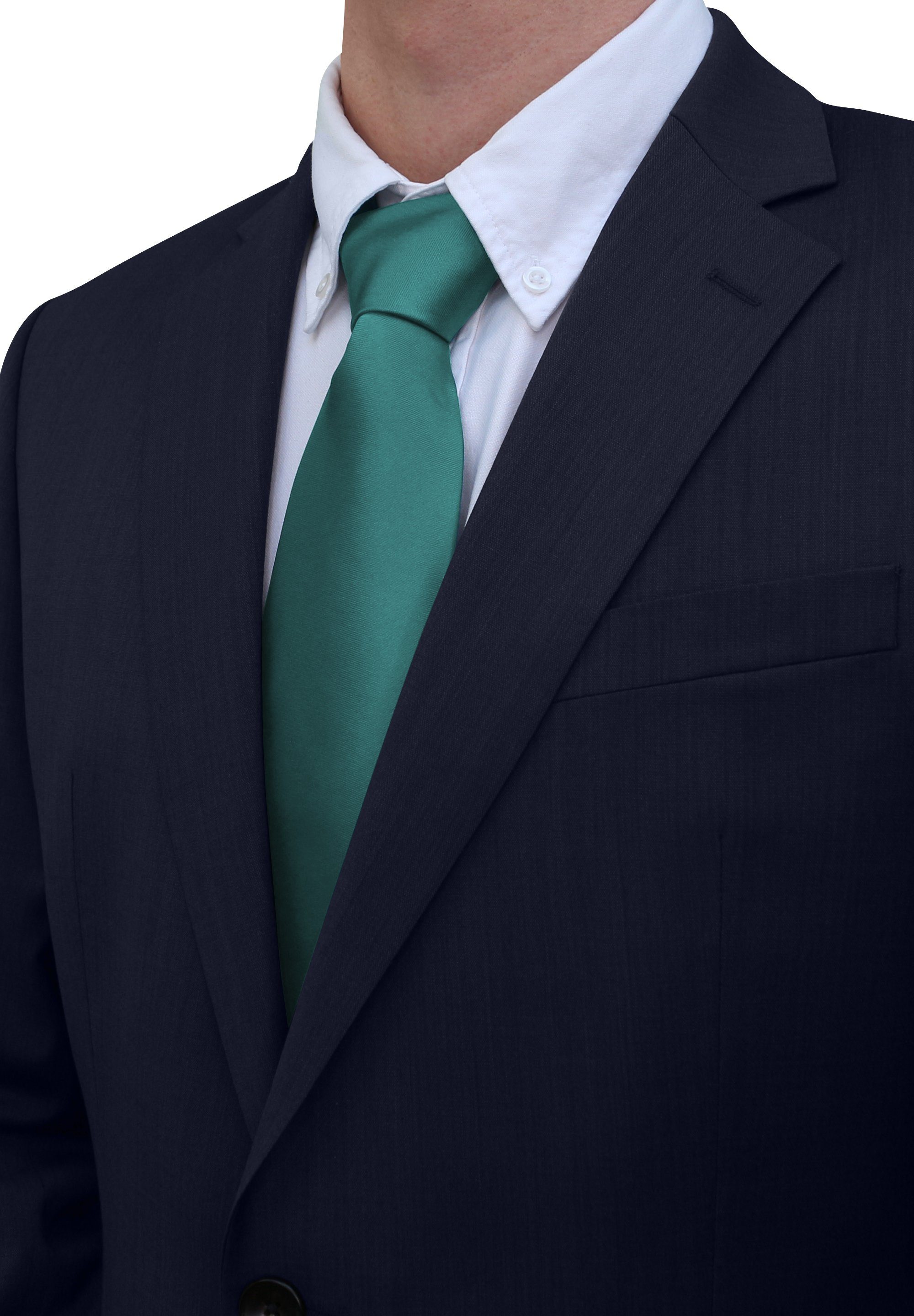 Fabio Farini Krawatte einfarbige Herren Schlips in 6cm oder 8cm (Unifarben)  Breit (8cm), Petrol perfekt als Geschenk