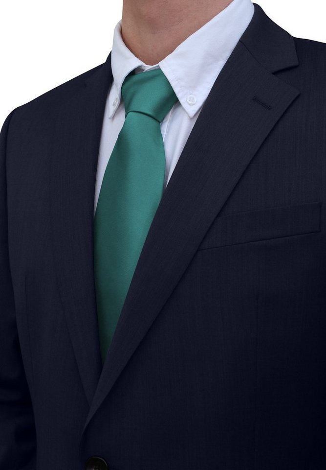 Fabio Farini Krawatte einfarbige Herren Schlips - Unicolor Krawatte in 6cm  oder 8cm Breite (Unifarben) Breit (8cm), Petrol perfekt als Geschenk