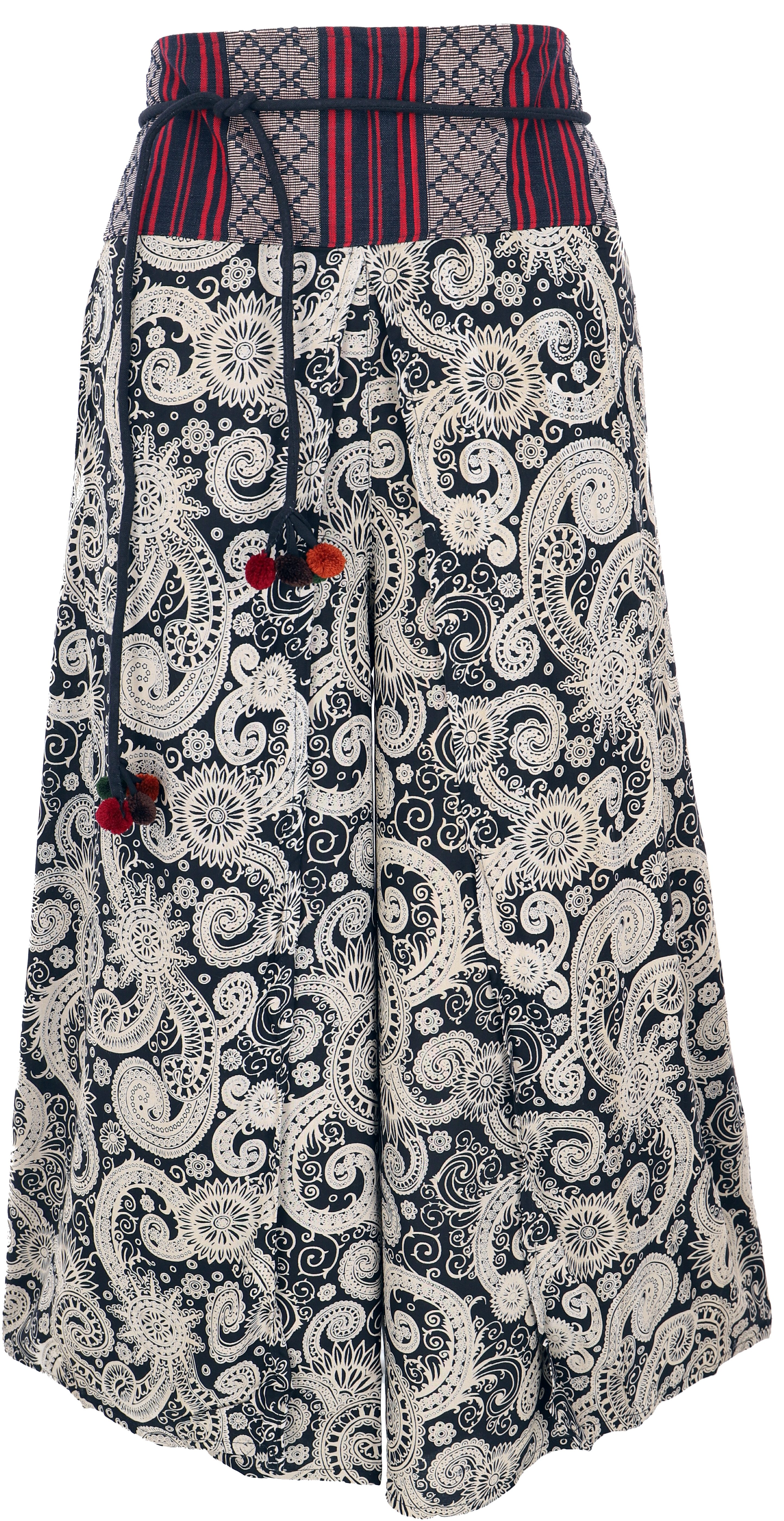 Guru-Shop Relaxhose Palazzohose, Boho Sommerhose, Hosenrock mit.. alternative Bekleidung