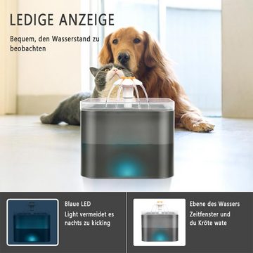 Vicbuy Trinkbrunnen 2L, Hund LED Trinkautomat, Katzen Wasserspender leise