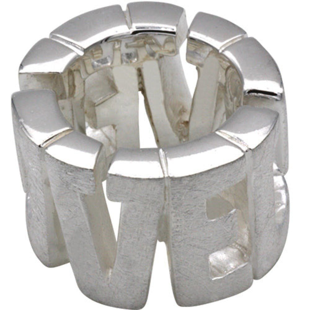 Deutschland Silberring Silber (Sterling aus (1-tlg), SKIELKA 925) Silber hochwertige Goldschmiedearbeit "LOVE" DESIGNSCHMUCK Ring