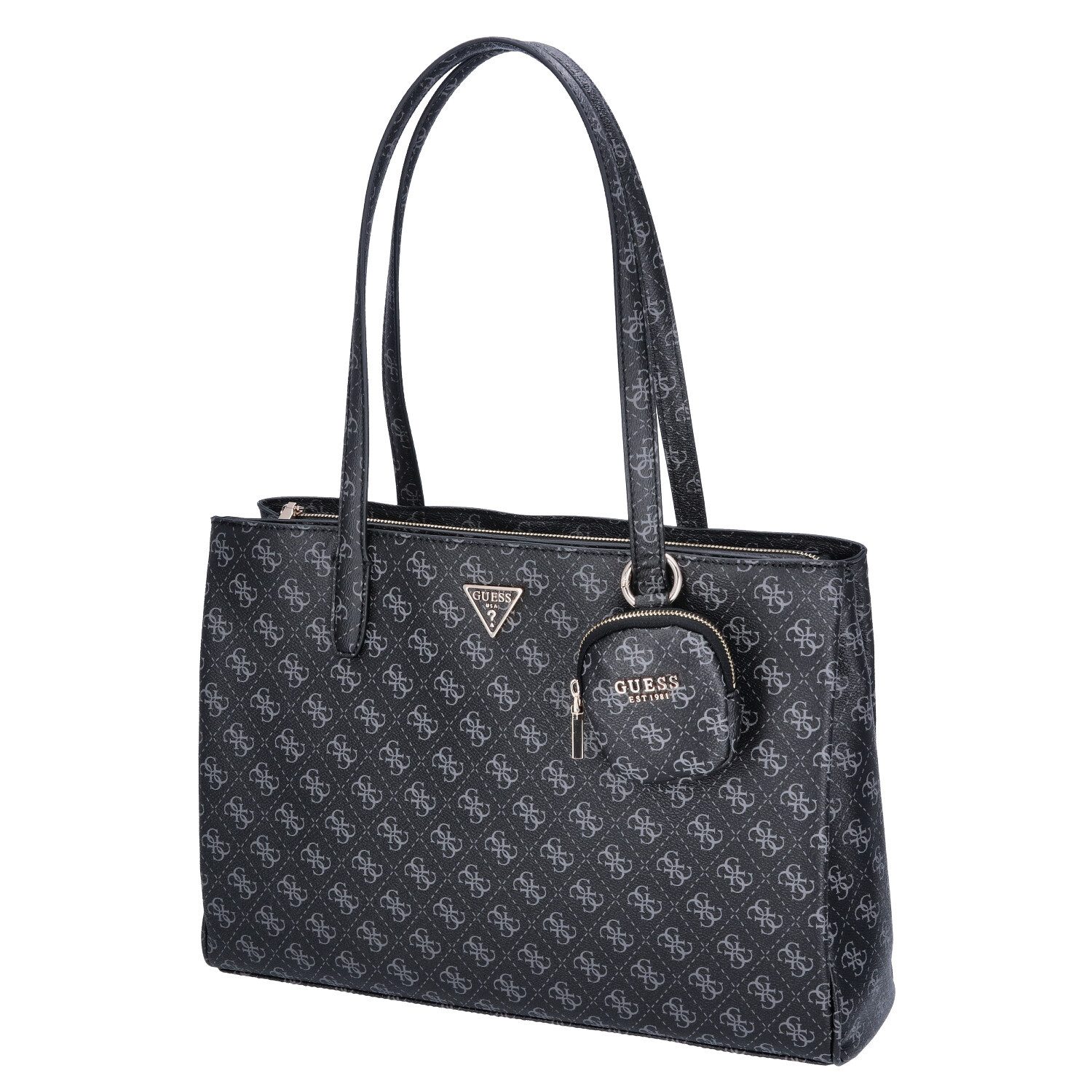 Umhängetasche GUESS Damen Shopper Power Play Dark Black