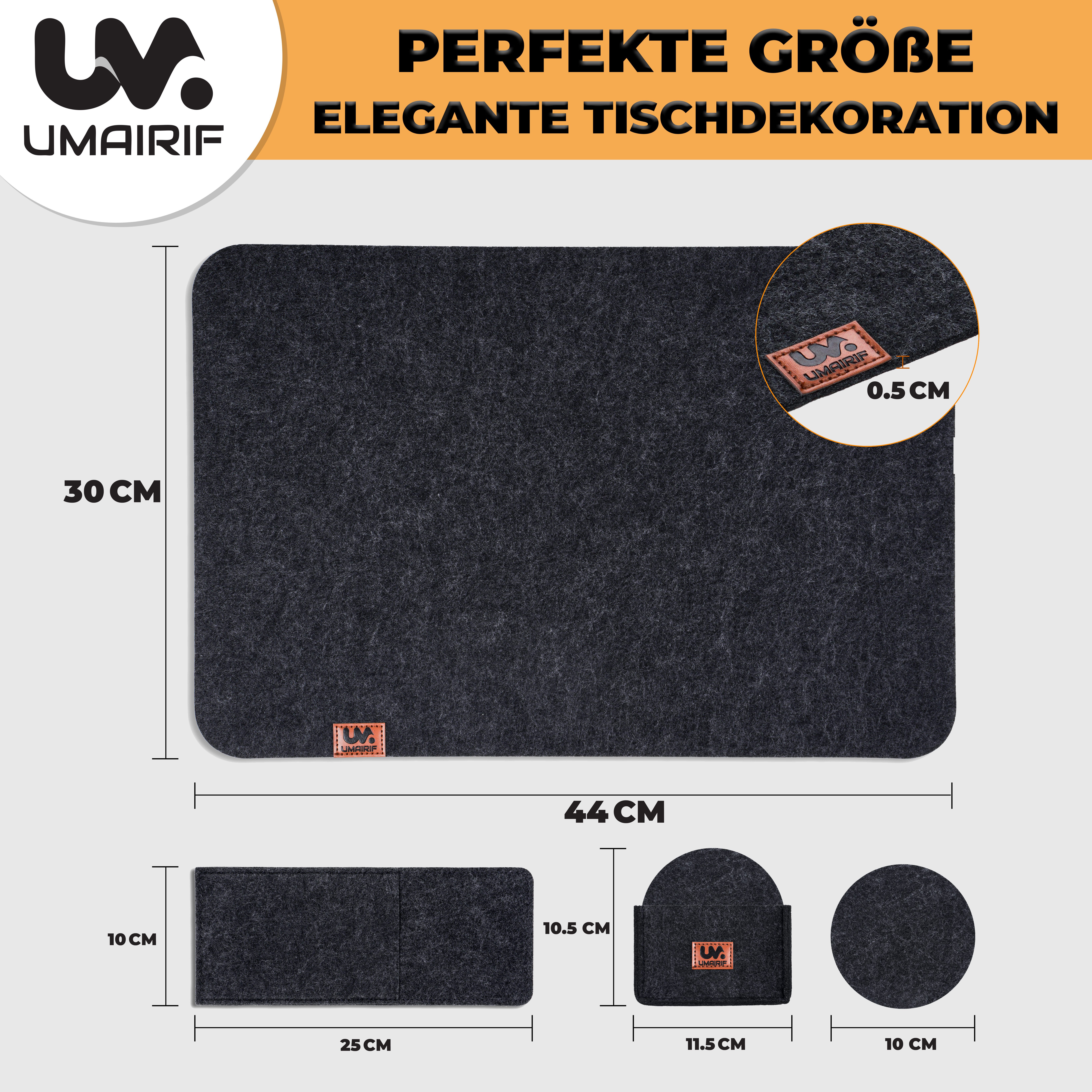 Montegoni Platzset Rutschfeste Tischset aus Filz 18er Set, abwaschbare Plat günstig online kaufen