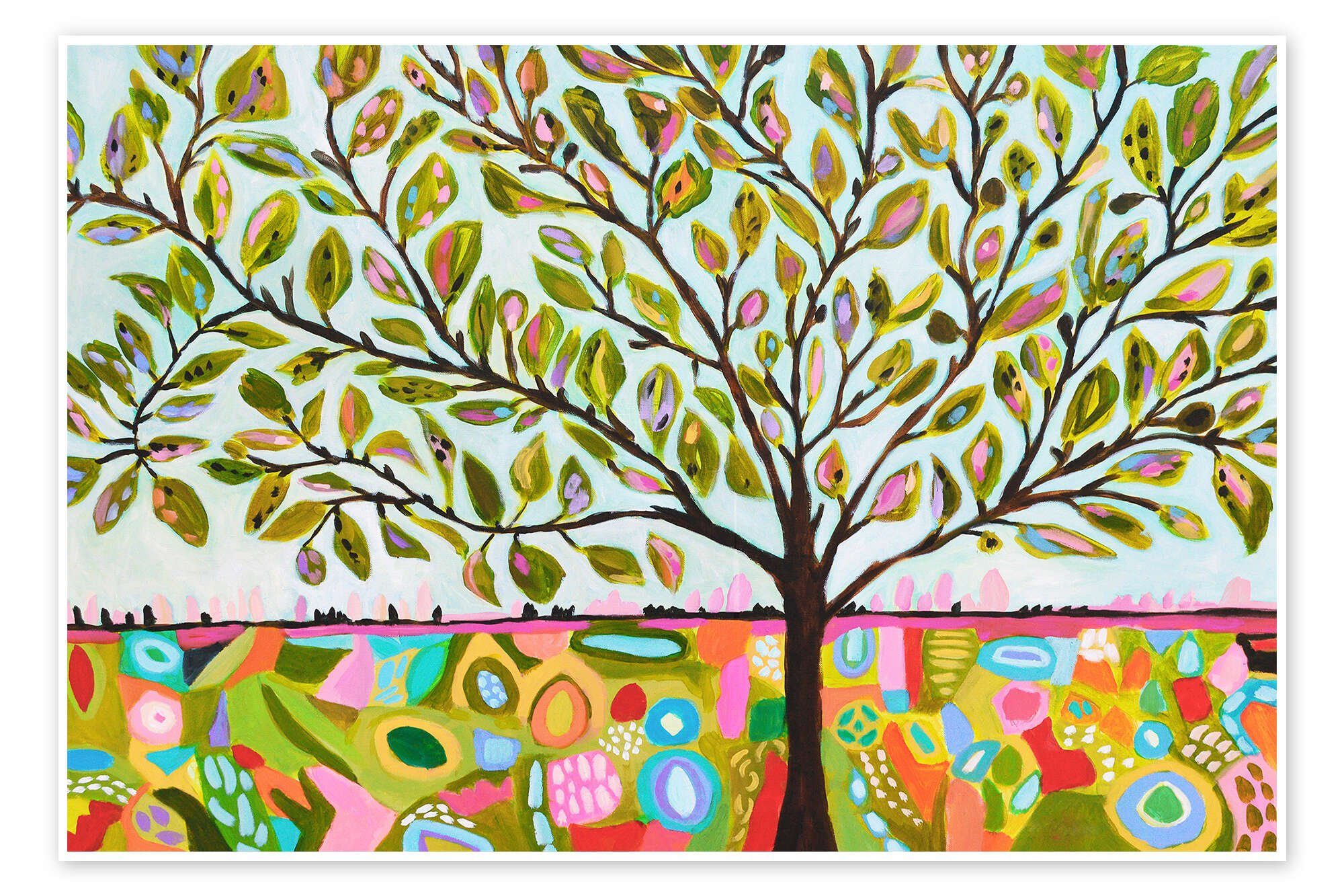 Posterlounge Wandbild Fröhlicher Lebensbaum, Karen Fields, erhältlich als Poster, Leinwandbild, Wandsticker oder Acrylglasbild