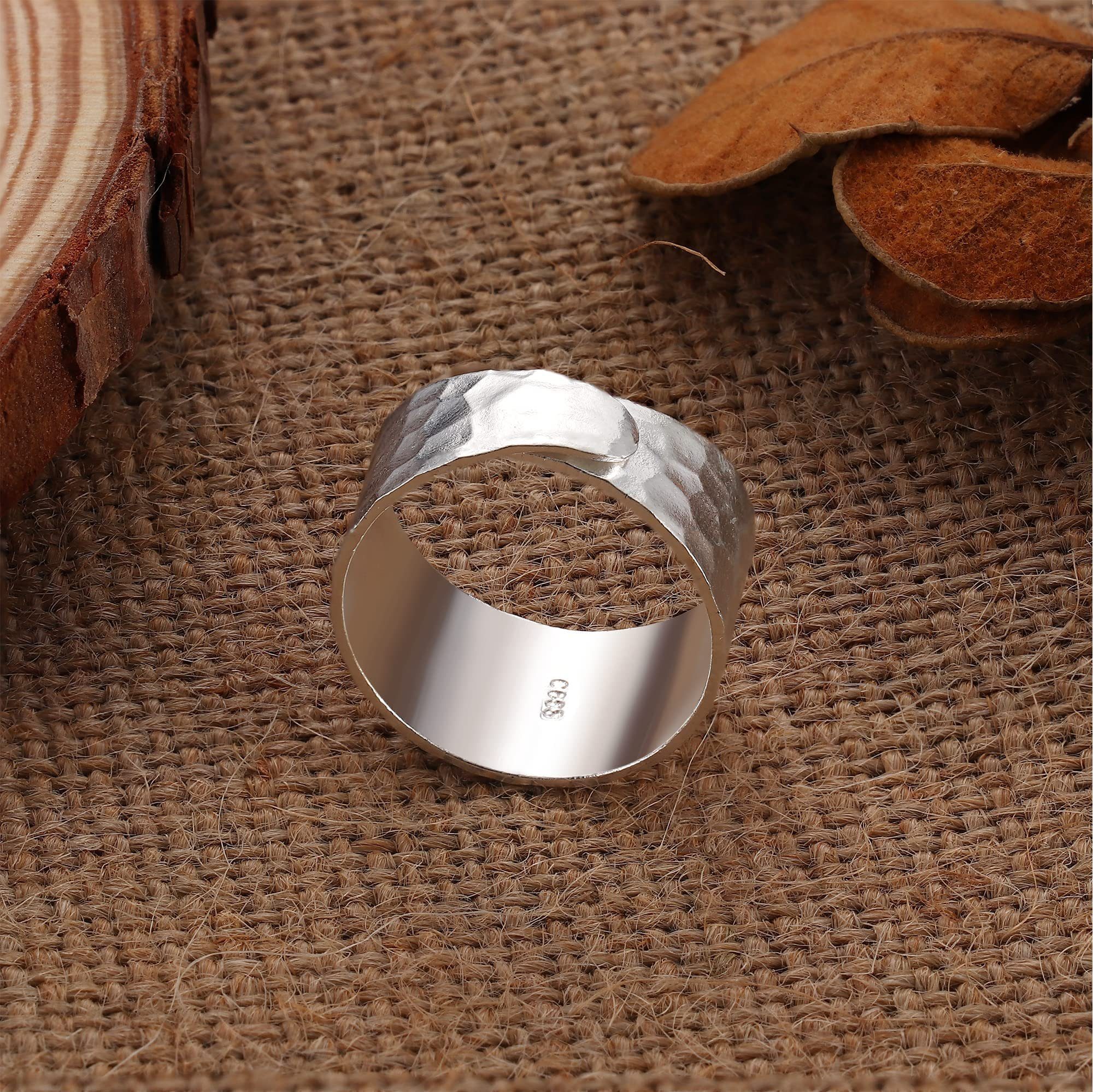 POCHUMIDUU Fingerring 925 Sterling Silber für 925er Frauen, für Sterlingsilber Frauen Ring Silberschmuck Handgefertigter aus breiter
