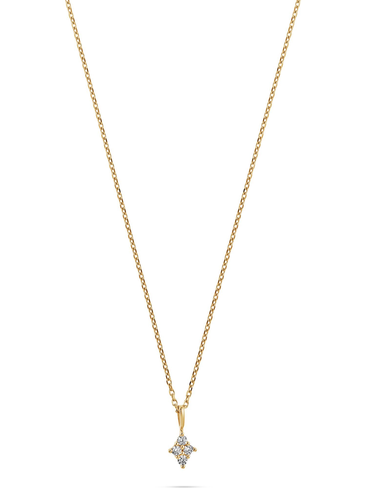 Collier FAVS Damen-Kette 375er Gelbgold 12 Zirkonia