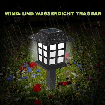 LANOR LED Solarleuchte Solarlampen für Außen, 2 Stück LED Solarleuchten Garten, Wasserdicht, Hausform Solar Gartenleuchten