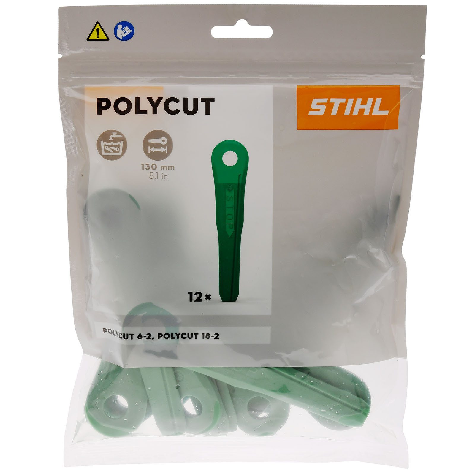 STIHL Rasenmähermesser 12x Stihl Kunststoffmesser PolyCut 6-2 und PolyCut 18-2, 40020071020