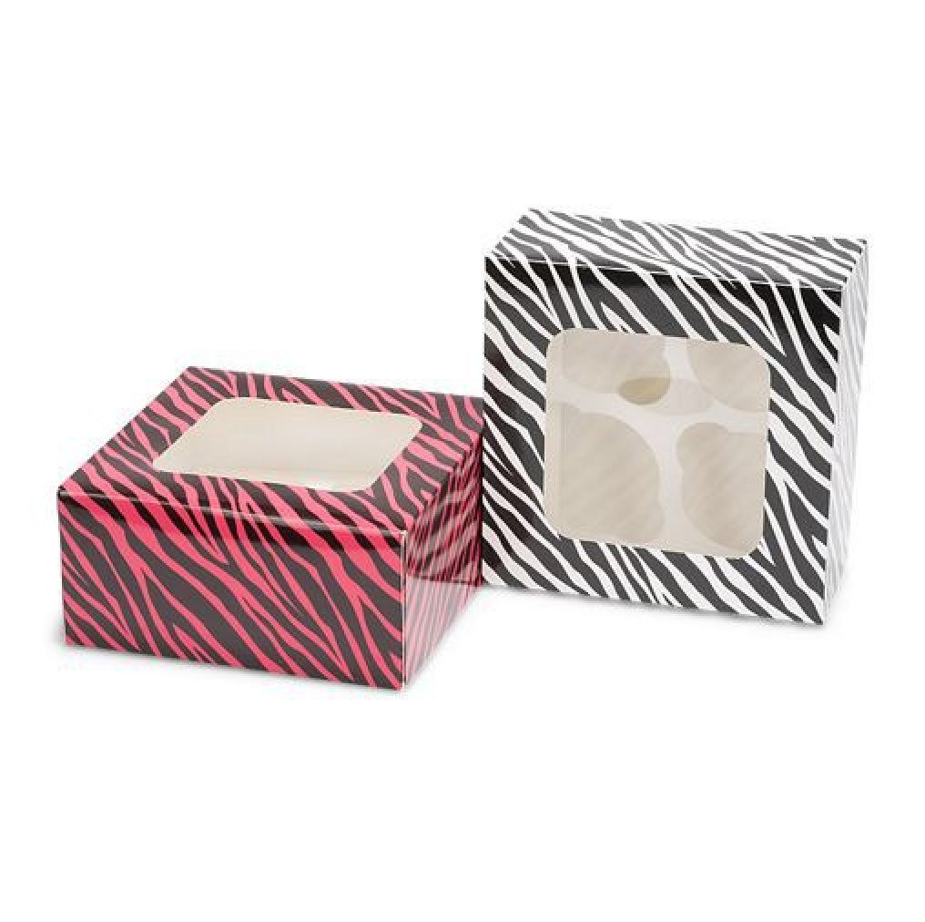 Cupcake in 02134, weiß, patisse rot Muffin Zebradesign Aufbewahrungsbox / Muffinform