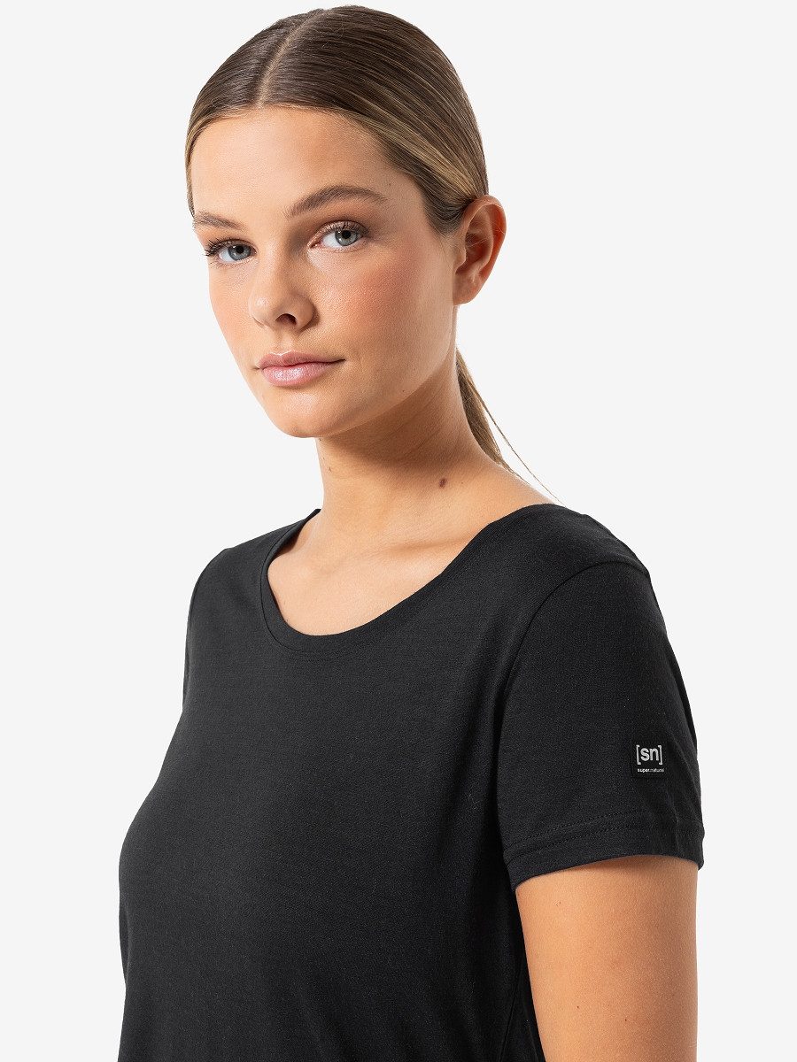 SUPER.NATURAL T-Shirt für Damen, Merino MIDSUMMER TEE figurbetont, atmungsaktiv
