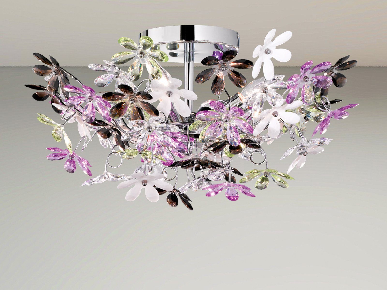Blüten, ausgefallene Designer-lampe meineWunschleuchte LED Dimmfunktion, mit wechselbar, Ø Ankleidezimmer, Galerie 51cm Warmweiß, Deckenleuchte, LED
