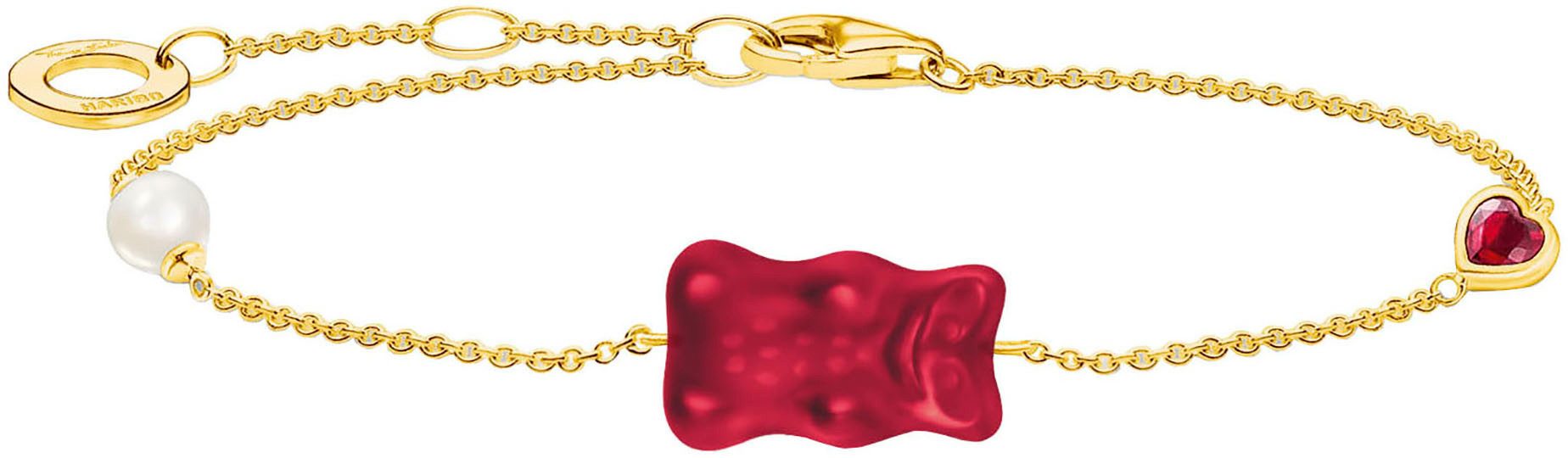 THOMAS SABO Armband THOMAS SABO x HARIBO Schmuck: Armband mit Goldbär, mit Kristallglas, Zirkonia (synth) - mit Süßwasserzuchtperle