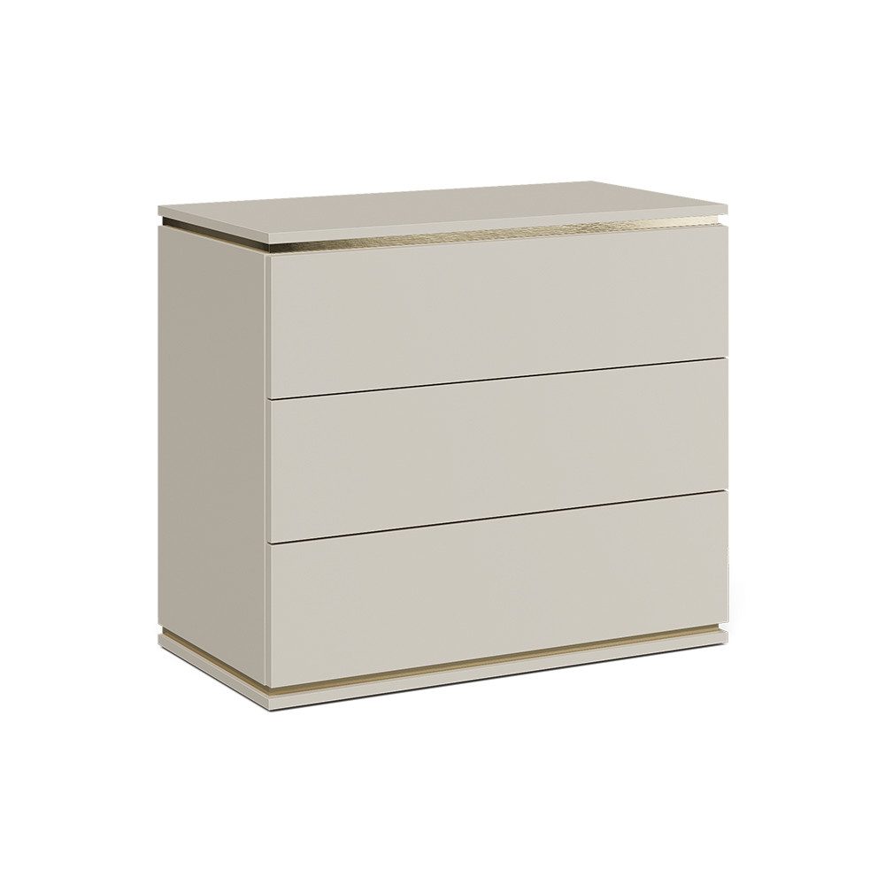 Vicco Kommode Linette, Gold, 80 x 70 cm mit 3 Schubladen (1 St)