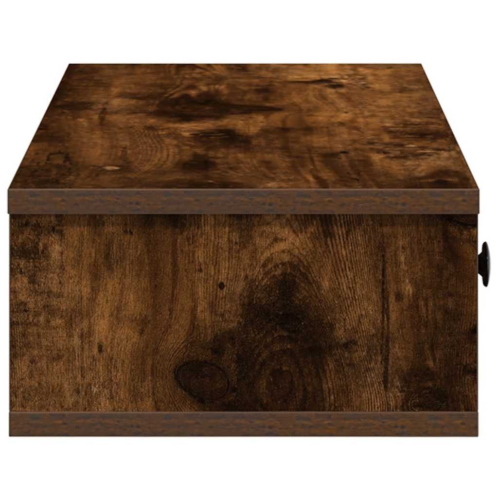 vidaXL Regal Wandregal mit Schubladen Räuchereiche 60x28x15 cm Holzwerkstoff, 1-tlg. – Bild 5 von 5