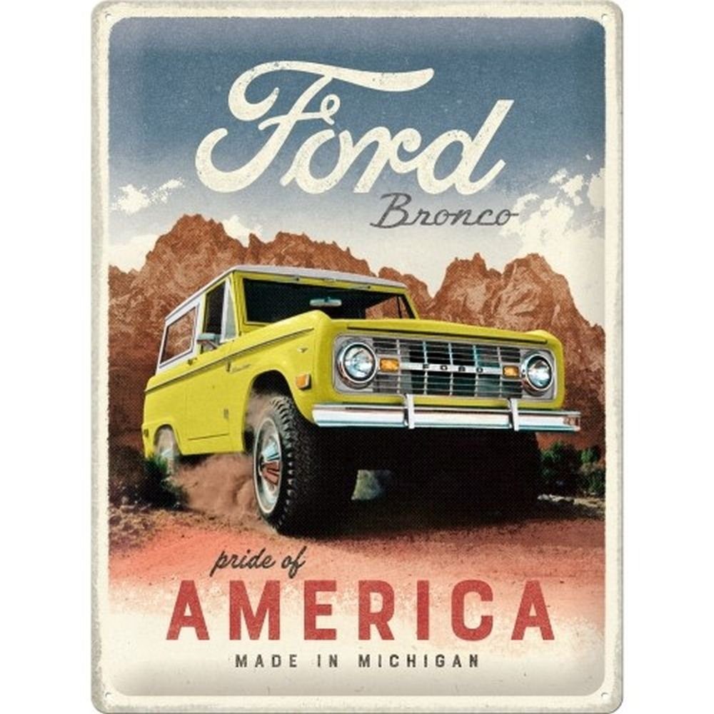 Nostalgic-Art Metallschild Blechschild 30 x 40 cm - Ford - Bronco Pride of America