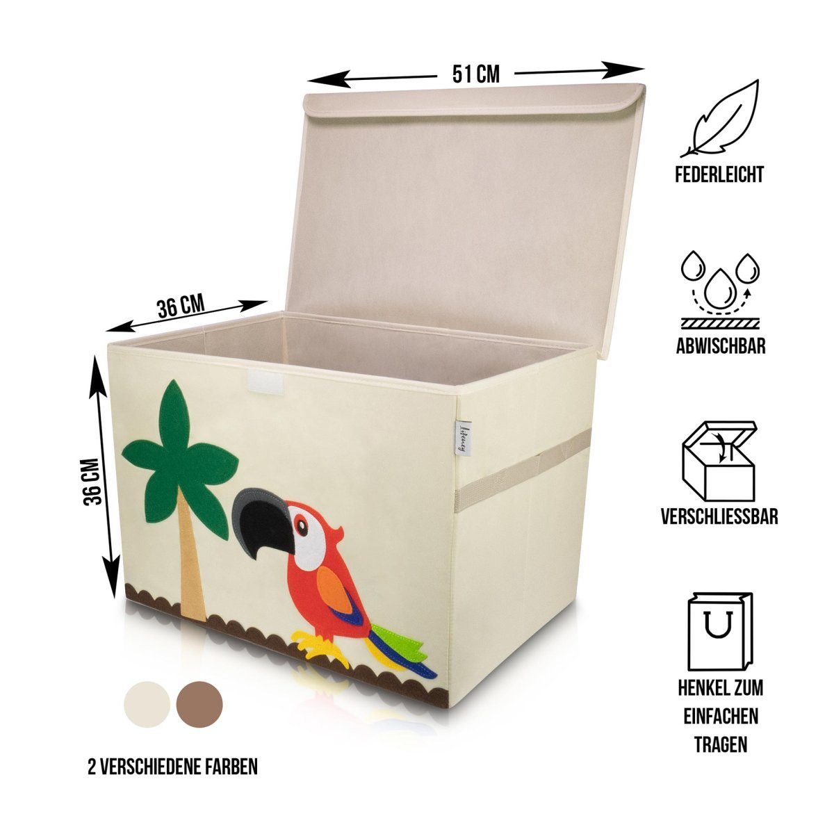 Lifeney Faltbox Aufbewahrungsbox mit Deckel Papagei, günstig online kaufen