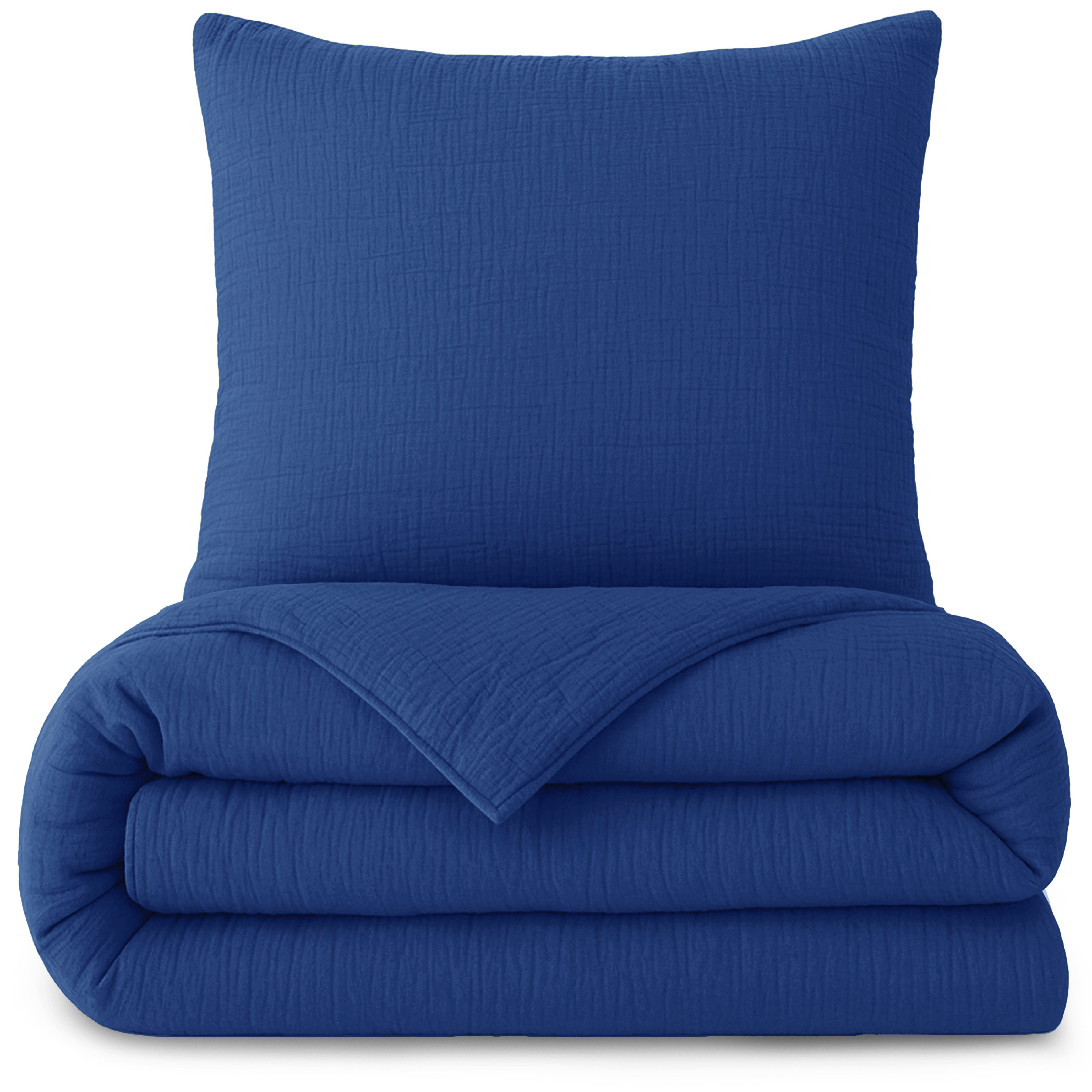 Laynenburg Bettwäsche Musselin aus 100% Baumwolle in 135x200 oder 155x220 cm, atmungsaktiv & bügelfrei – 2 lagig mit Reißverschluss & Haltebändern