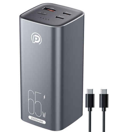 poweradd pro Tragbares 20000mAh Power bank 65W Fast Charge USB-C PD 3.0 Powerbank 20000 mAh (1 St), 3 Ports Externer Handyakku mit USB-C Ladekabel