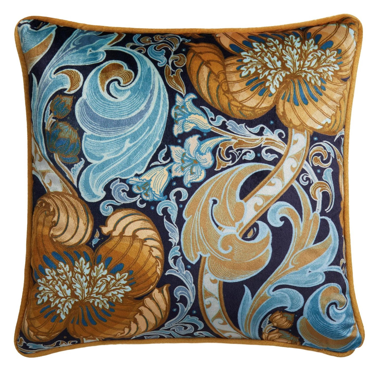 Laurence Llewelyn-Bowen Dekokissen Down the Dilly Ochre, Dekokissen aus samtig weichem Stoff Kissenbezug ohne Füllung 43x43 cm