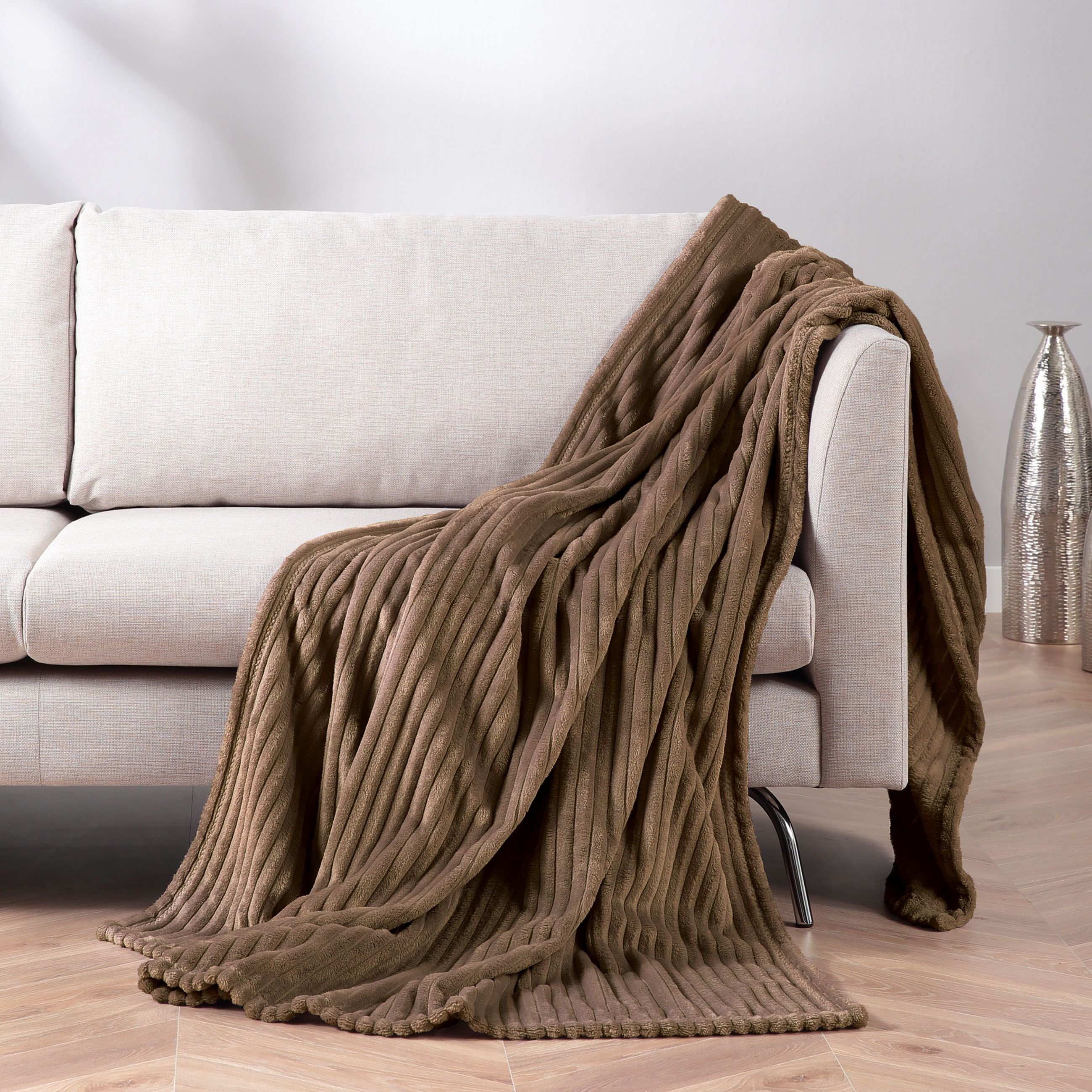 Wohndecke GÖZZE Decke FEINCORD silber BT günstig online kaufen