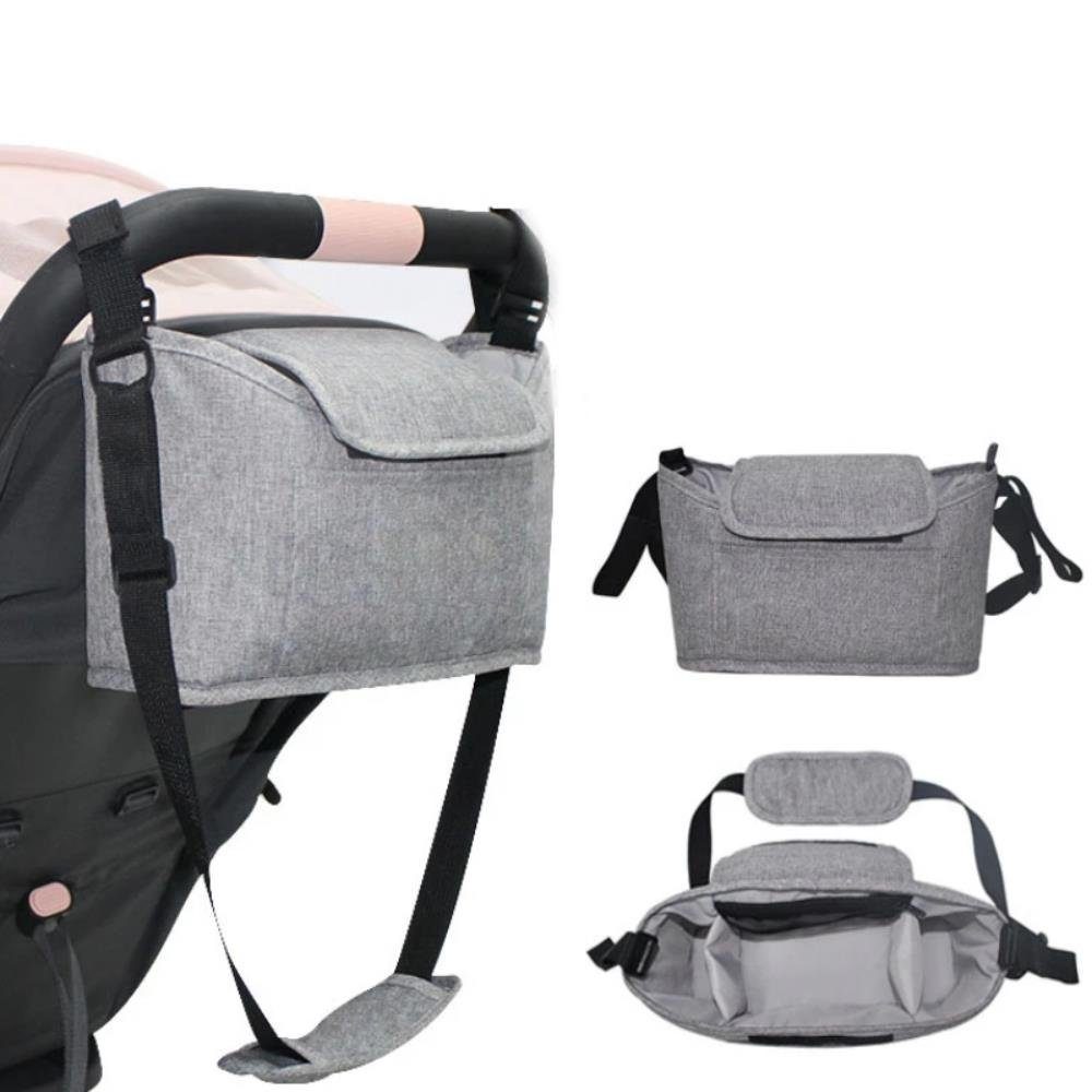 MAVURA Kinderwagen-Tasche MOMMYBAG Kinderwagentasche Kinderwagen Organizer Buggy Baby Tasche Flaschenhalter Getränkehalter Aufbewahrungstasche Grau