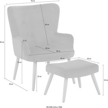 INOSIGN Sessel Levent, Hocker, in unterschiedlichen Bezugsqualitäten, Sitzhöhe 40 cm