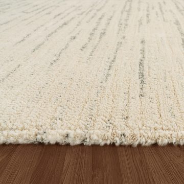 Teppich Kurzflor Teppich Wohnzimmer Skandi Unicolor, Paco Home, Läufer, Höhe: 17 mm