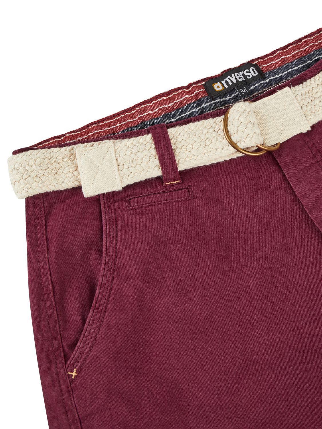 riverso Chinoshorts Herren Shorts RIVHenry Regular Fit Bermudashorts mit Gürtel