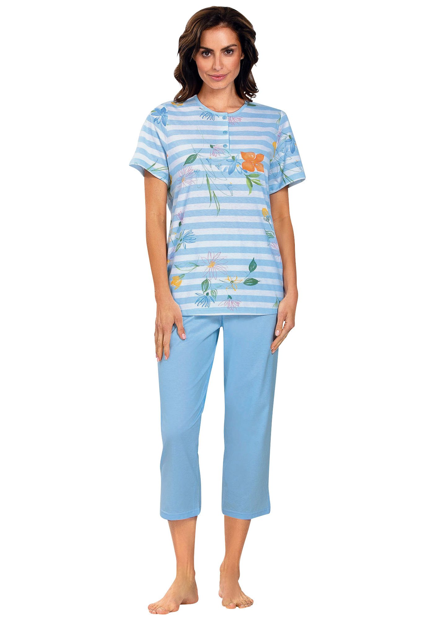 comtessa Pyjama Damen-Schlafanzug Single-Jersey Streifen günstig online kaufen