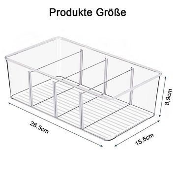 zggzerg Organizer Kühlschrank Organizer mit 4 Fächern Küche Stapelbarer Aufbewahrungsbox (2 St)