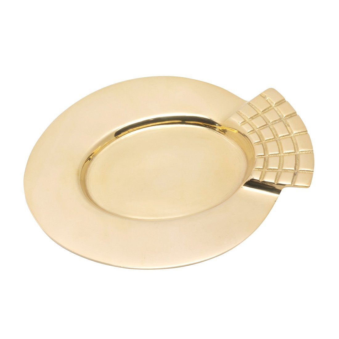 NKlaus Kerzentablett Oval Messing Kerzenteller Gold Poliert Teller Inne