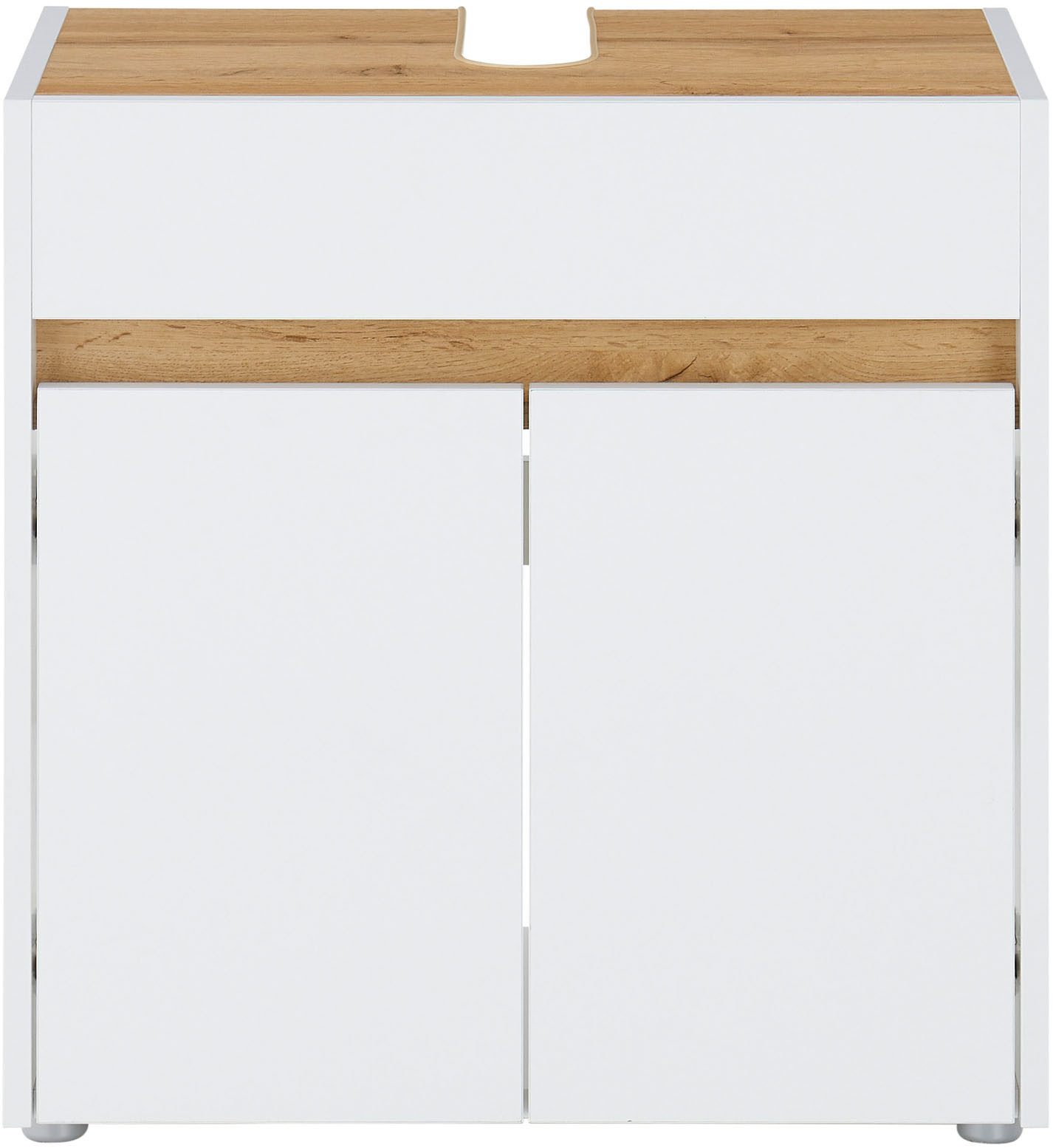 Home affaire Waschbeckenunterschrank CITY/GIRON, Waschtisch mit Griffmulde, Badschrank in zeitlosem Design in den Farben Weiß und Anthrazit verfügbar, viel Stau – Bild 5 von 5