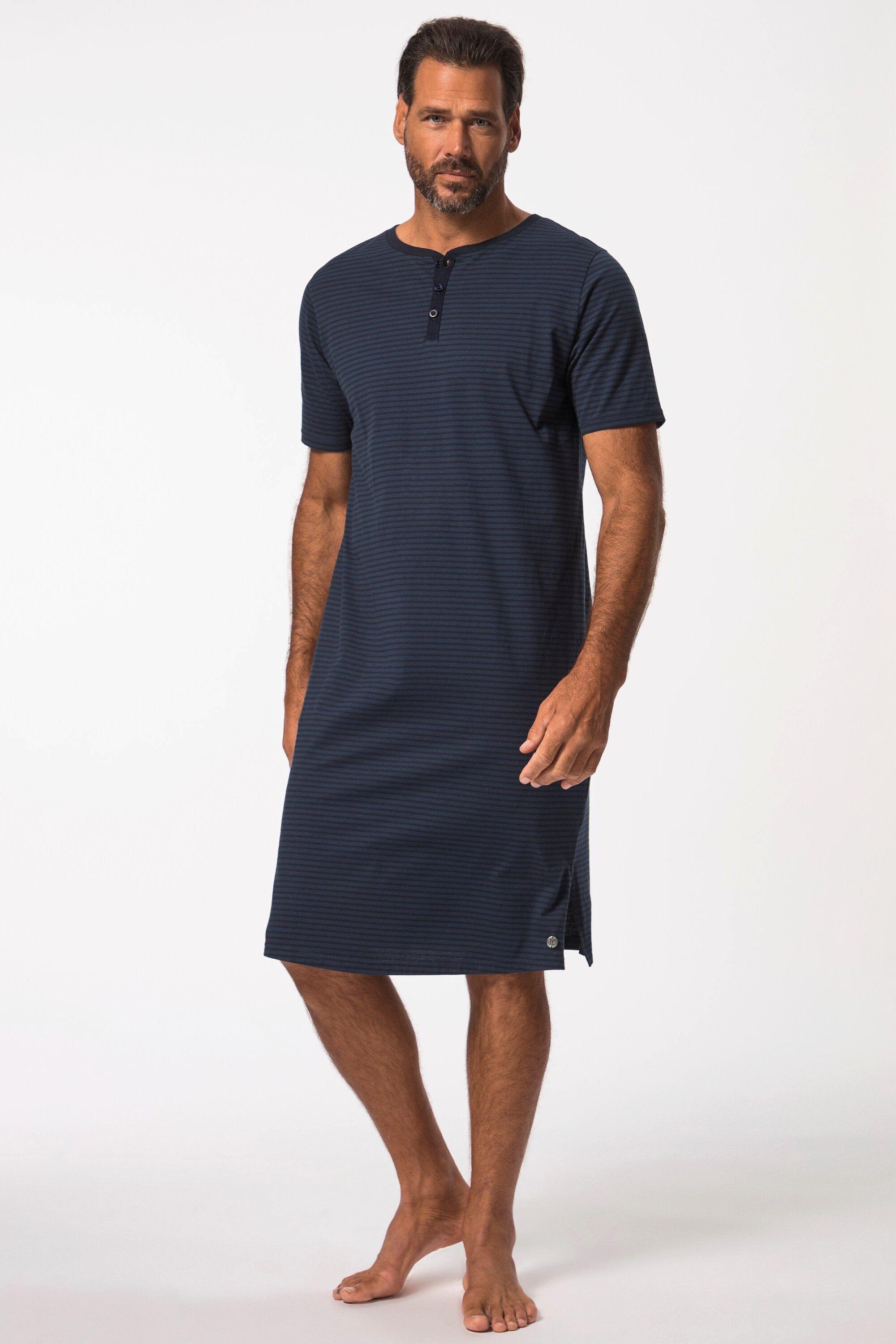 JP1880 Schlafanzug Nachthemd Henley Ringel bis 8 XL günstig online kaufen