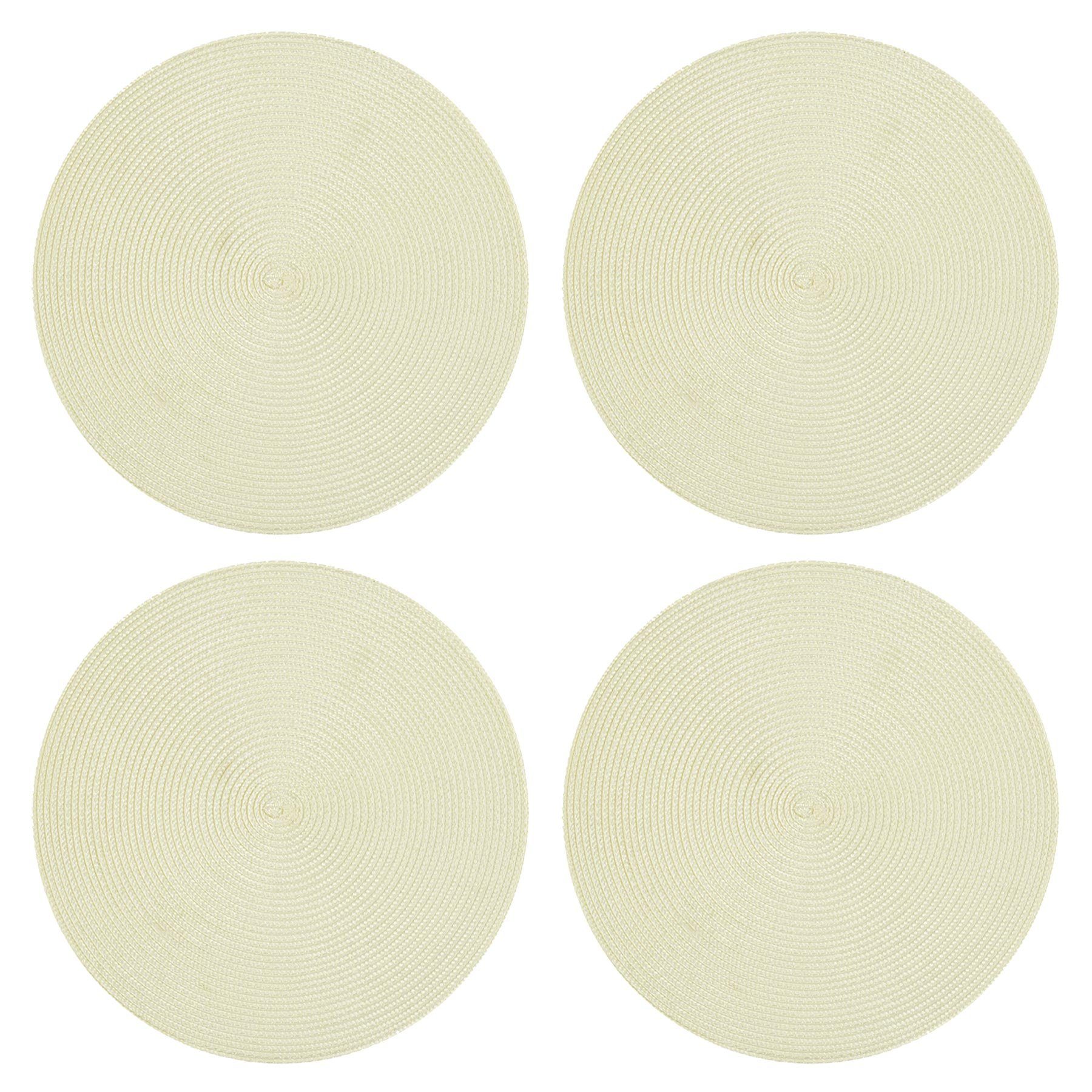 Haus und Deko Platzset Tischset 4er Set rund 35 cm Ø Platzset abwaschbar Platzdeckchen gefloc, (4-St)