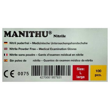 Manithu Einweghandschuhe Manithu Gummihandschuhe Nitril-Puderfrei 100 Stück - XL