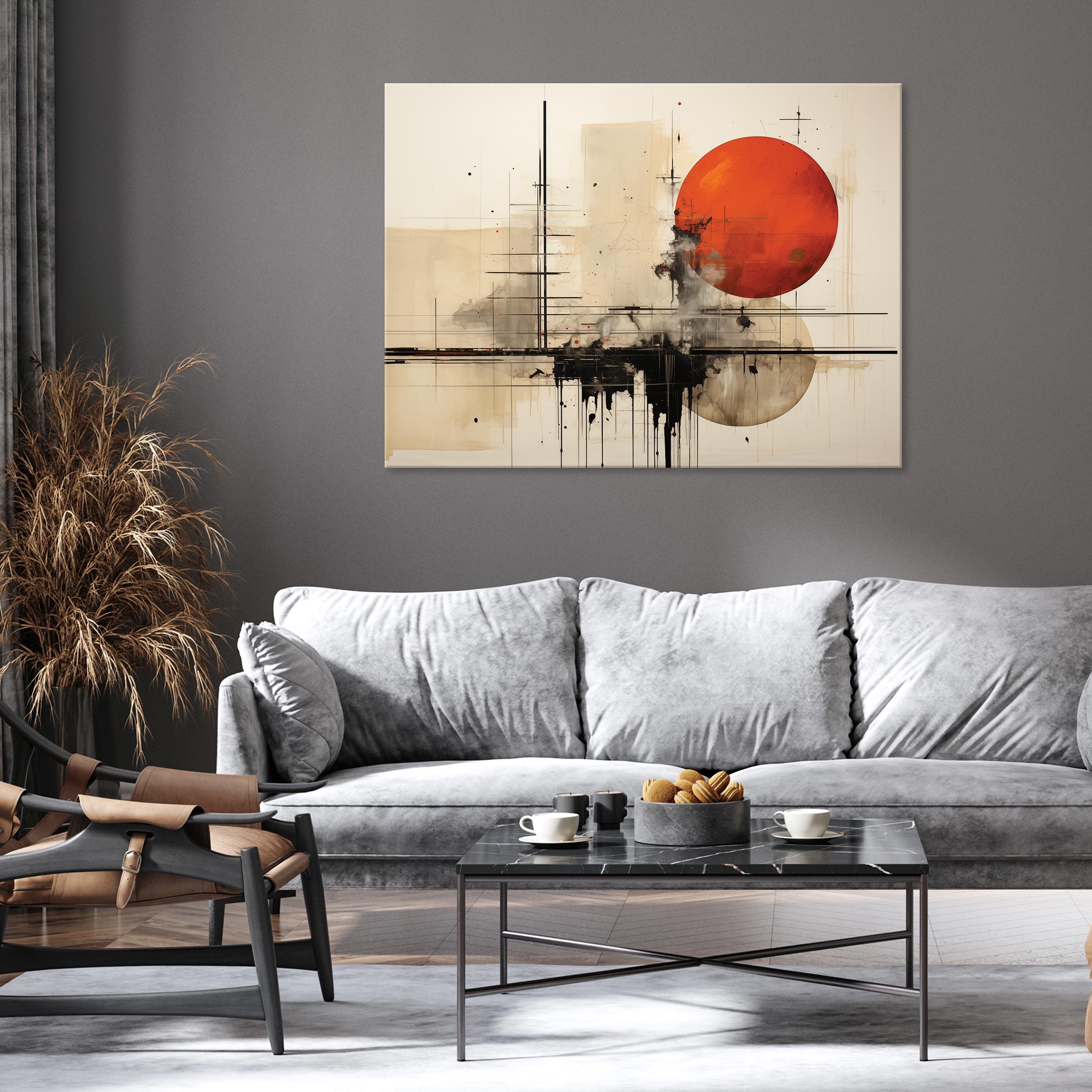 Wallarena Leinwandbild Abstrakt Beige Rot Wandbilder günstig online kaufen