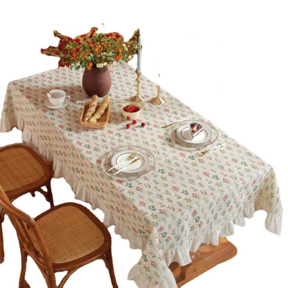 FELIXLEO Tischdecke Tischdecke Pastoral Kleine Frische Rechteckige Tischdecke 140*180CM | Tischdecken