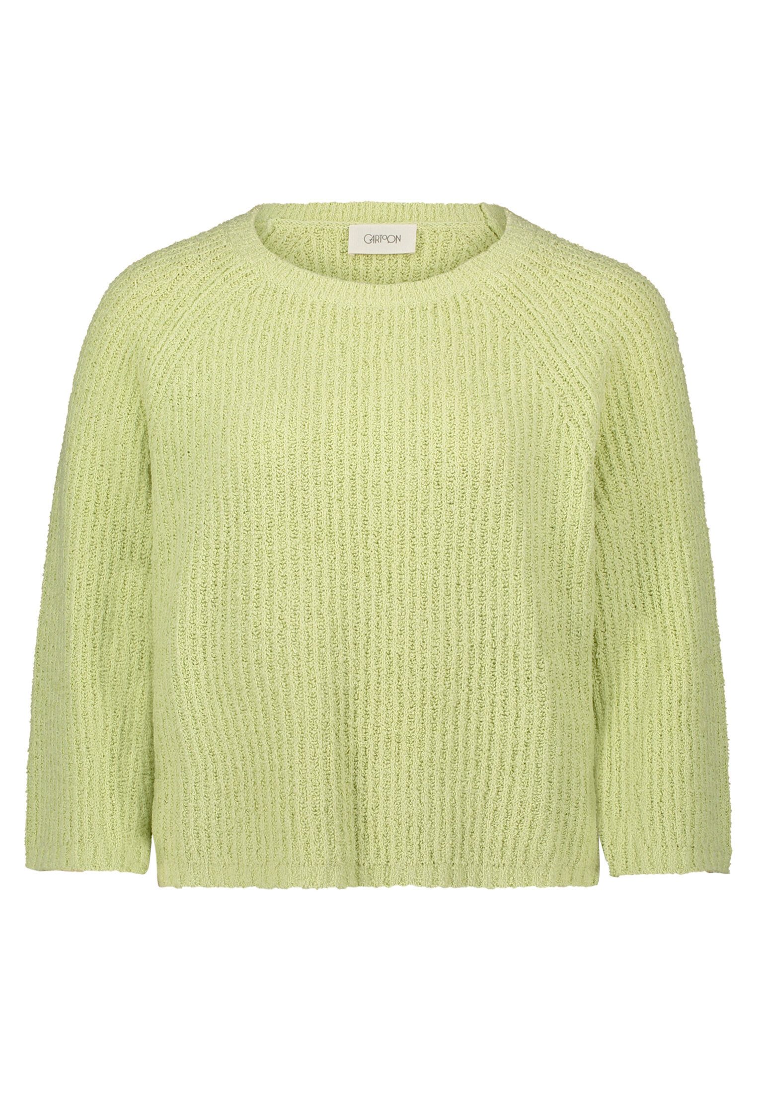 Cartoon Strickpullover Damen mit Rundhalsausschnitt (1-tlg) Struktur