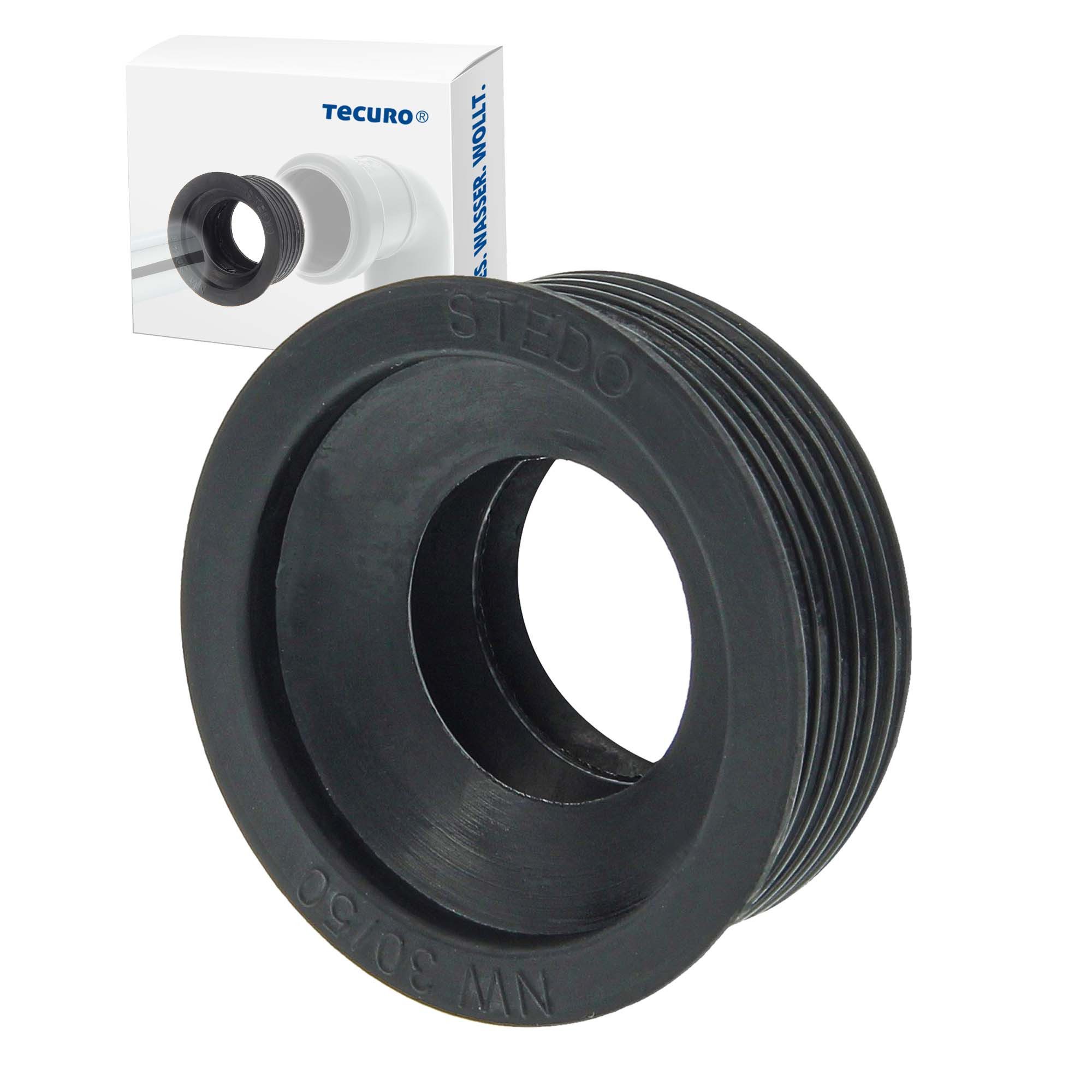 tecuro Ablaufrohr Siphon-Gummimanschette für Abflussrohr HT-Rohr verschiedene Größen, Ø 32/50 mm
