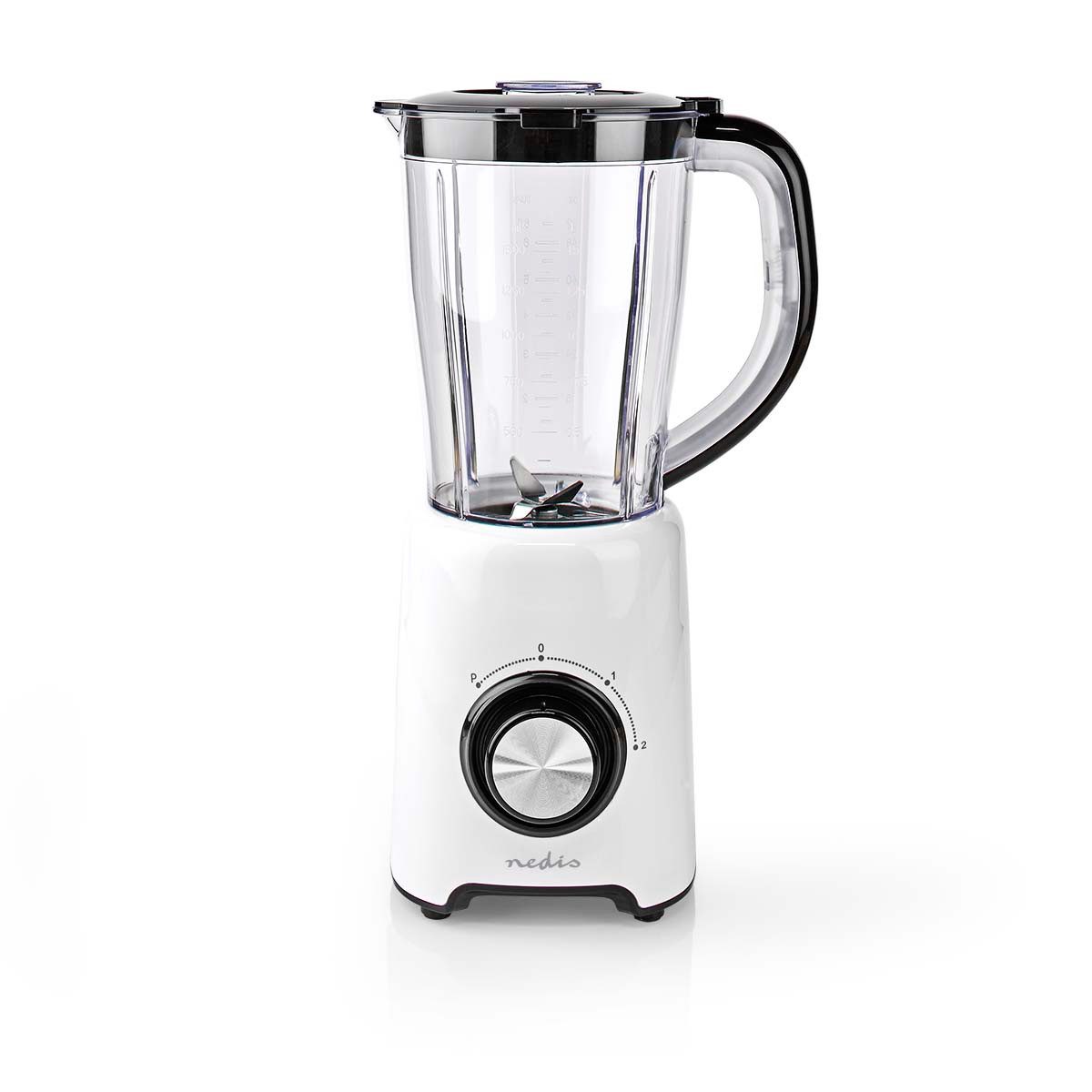 Nedis Standmixer KABL300CWT, 800 W, 2 Geschwindigkeitsstufen, rutschfeste Füße, für Smoothies und Suppen