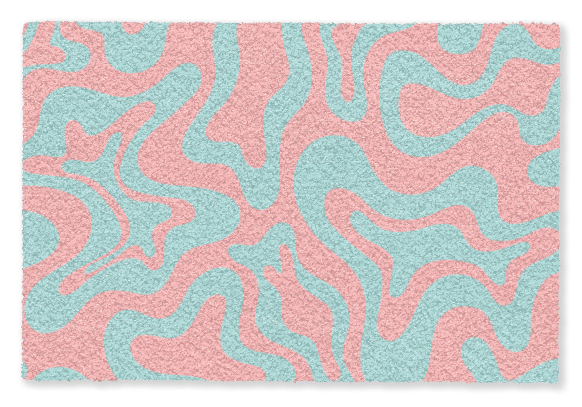 MuchoWow Fußmatte Abstrakt - Muster - Blau - Rosa - Farbenfroh, Rechteckig, innen Schmutzfangmatte, Tür, Schmutzfänger Flur, Teppich 60x40 cm