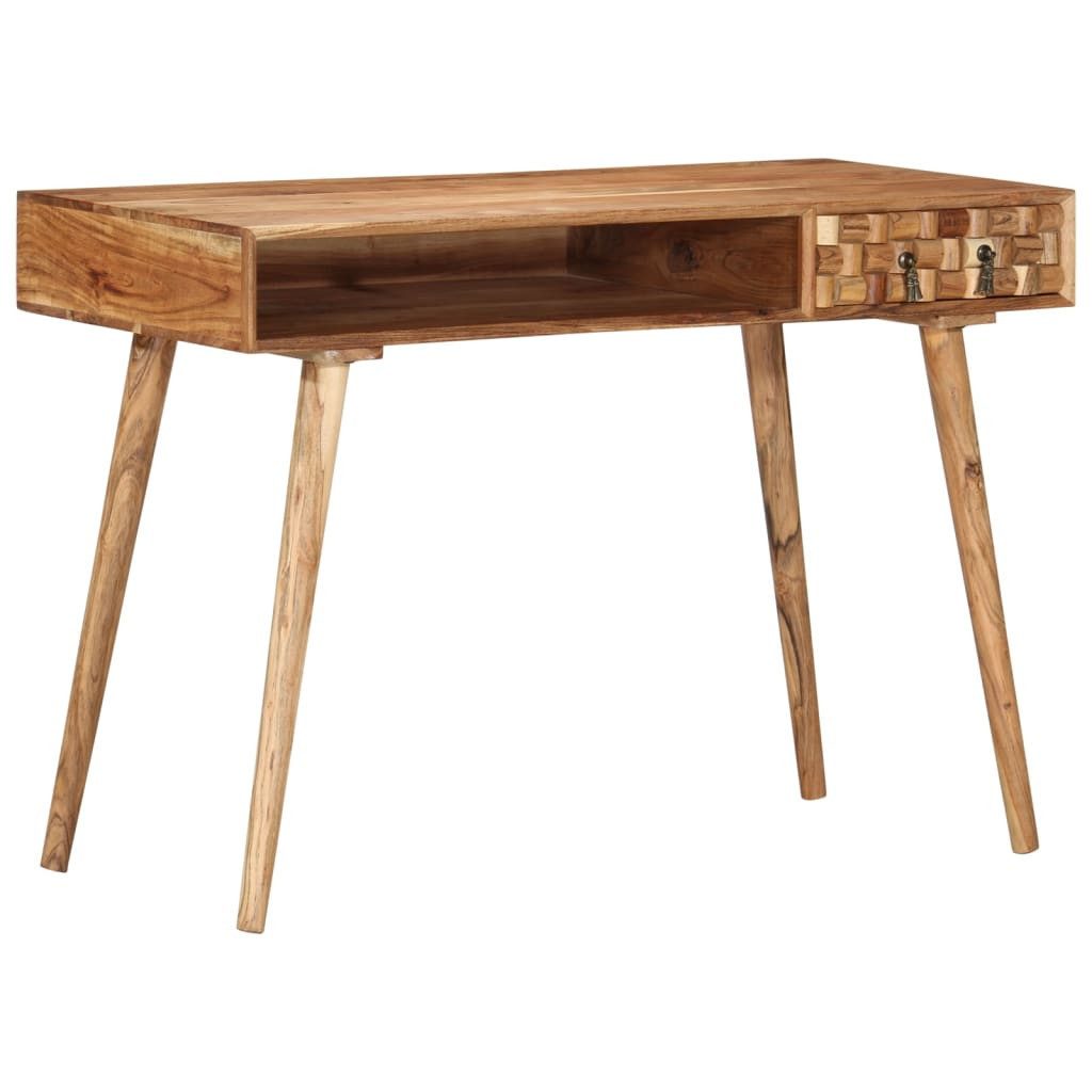 vidaXL Schreibtisch 110 x 50 x 76 cm Schreibtisch 115x50x76 cm Massivholz Akazie