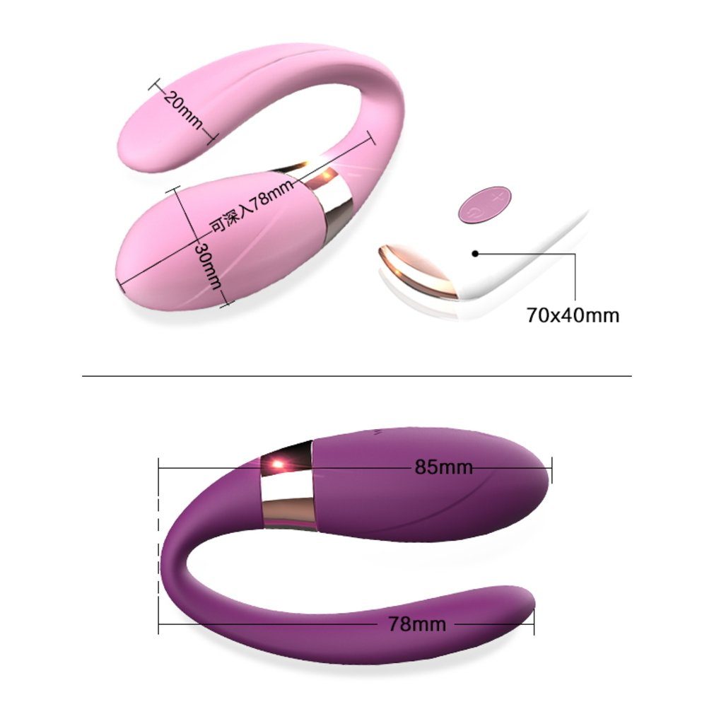 Dibe Paar-Vibrator Paarvibrator Stimulator Punkt Klitoris mit 3-tlg) G Fernbedienung Rose, (Packung
