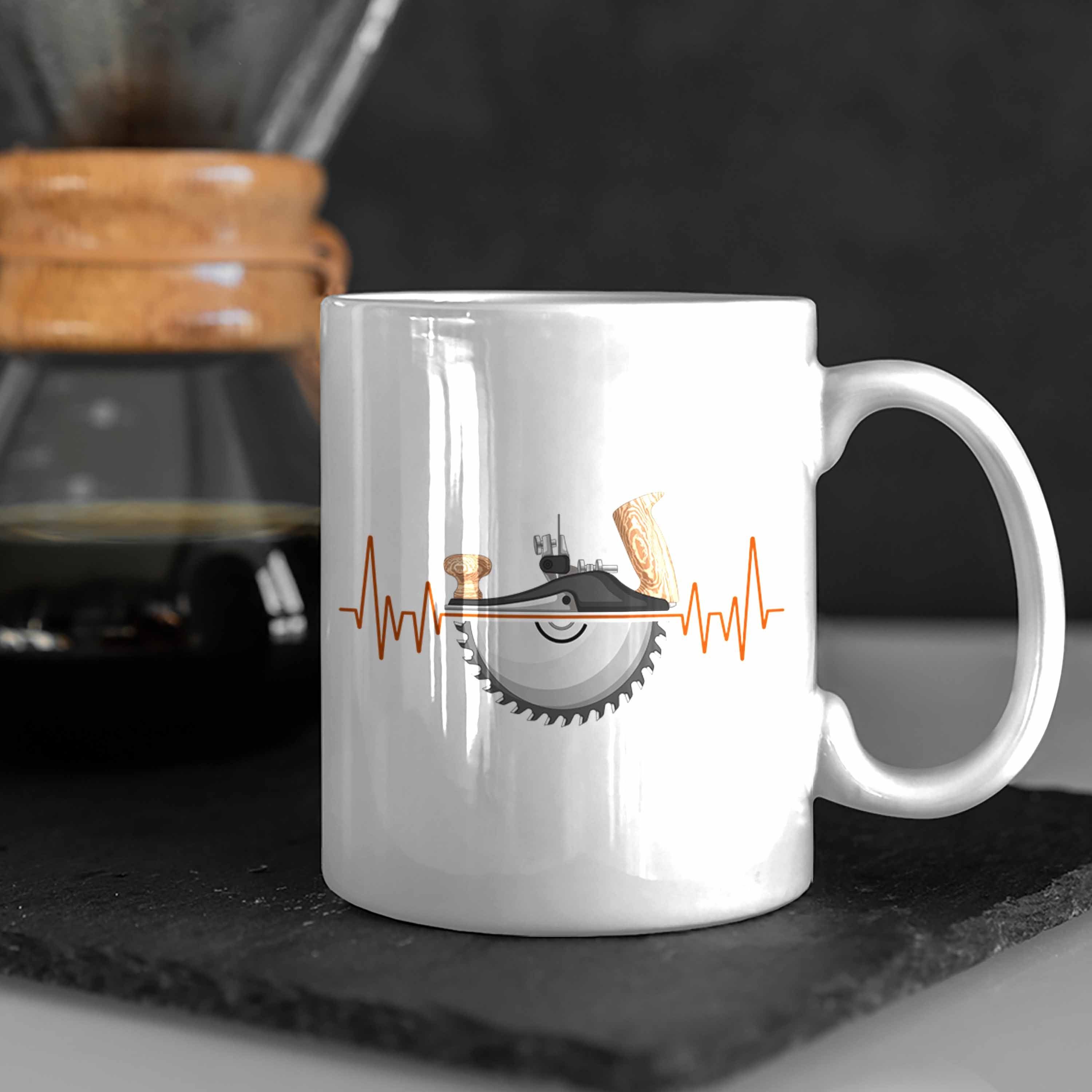 - Hobby Herzschlag für Trendation Tasse Trendation Tasse Holzarbeiter Tischler Weiss Geschenk