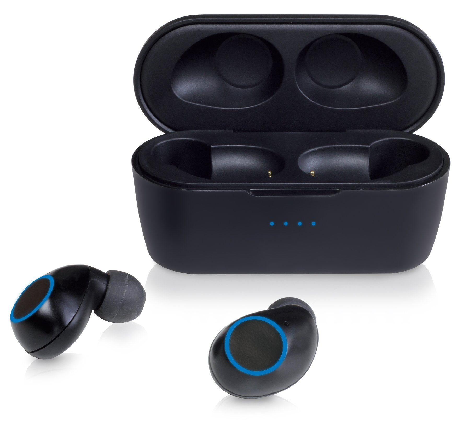 In-Ear-Kopfhörer (Siri, wireless Googel Blaupunkt 10 Bluetooth) Assistant, BTW schwarz
