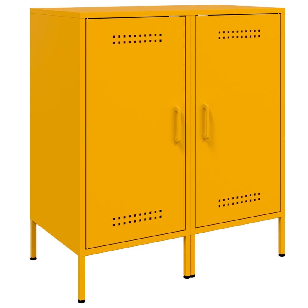 vidaXL Sideboard Sideboards 2 Stk. Senfgelb 36x39x79 cm Stahl (2 St)